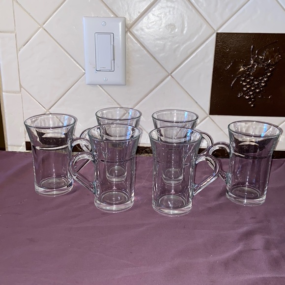 Like new Set of 6 Vintage Clear Glass Cappuccino Cups